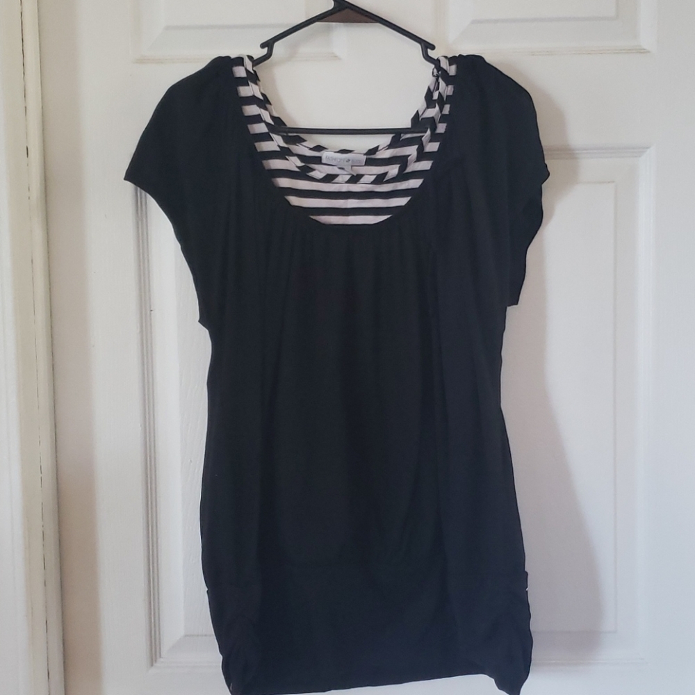 Black top with black and white tank